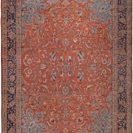Antique Persian Sultanabad Red Handmade Wool Rug BB4924