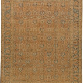 Antique Tabriz Persian Allover Pale Sand Hand-Knotted Wool Rug – Circa 1900 BB5648