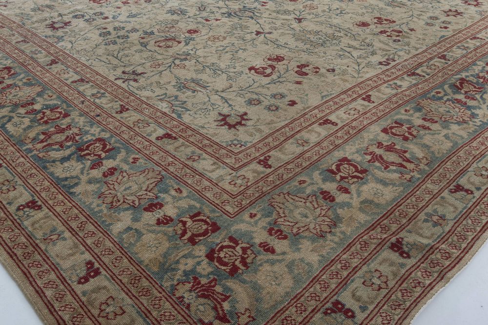 Antique Persian Tabriz Botanic Handmade Wool Rug BB2849