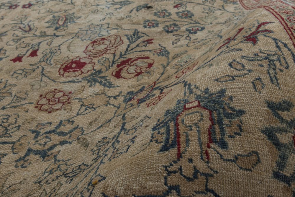Antique Persian Tabriz Botanic Handmade Wool Rug BB2849