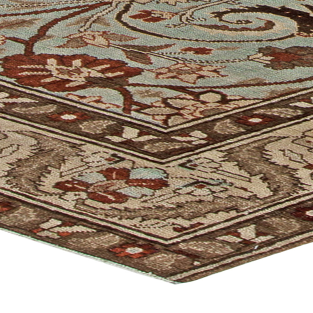 Vintage Persian Tabriz in Shades of Deep Terracotta, Blue, Gray and Beige Carpet BB5739