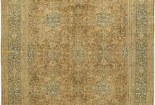 Antique Persian Tabriz Brown Handmade Wool Rug BB3296