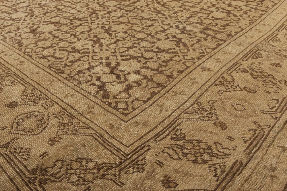 Early 20th Century Karabagh Brown and Beige Handmade Wool Rug BB4645