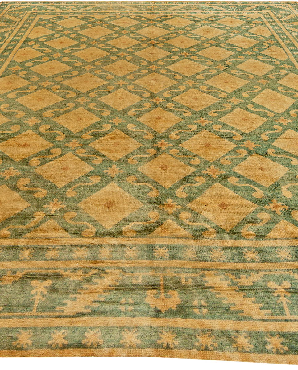 High-quality Vintage Chinese Green Art Deco Rug BB6056