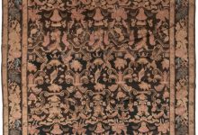 1900s <mark class='searchwp-highlight'>Karabagh</mark> Botanic Brown and Pink Handmade Wool Carpet BB6531