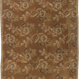 Antique French Aubusson Botanic Handmade Wool Rug BB0639