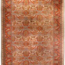 Fine Antique English Axminster Bold Botanic Handmade Wool Rug BB1162