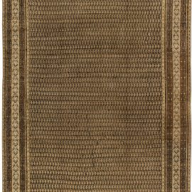 Antique Agra Indian Allover Warm Tan Hand-Knotted Wool Rug – Circa 1900 BB4670