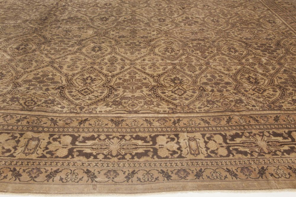 Fine Antique Indian Amritsar Brown Carpet BB3706