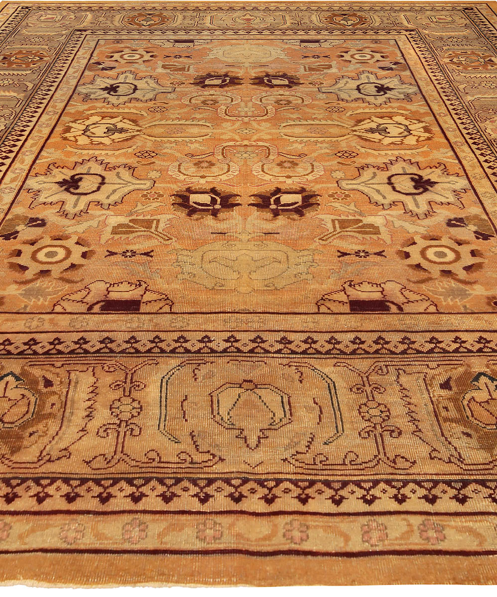 Late 19th Century Indian Amritsar Botanic Handmade Wool Rug BB5191