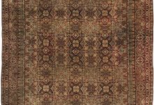 19th Century Authentic Indian Amritsar Botanic Handmade Wool Carpet BB1892