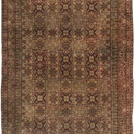 19th Century Authentic Indian Amritsar Botanic Handmade Wool Carpet BB1892