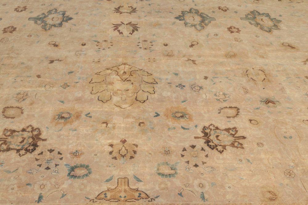 Oversized Vintage Indian Botanic Hand Knotted Wool Rug BB5280