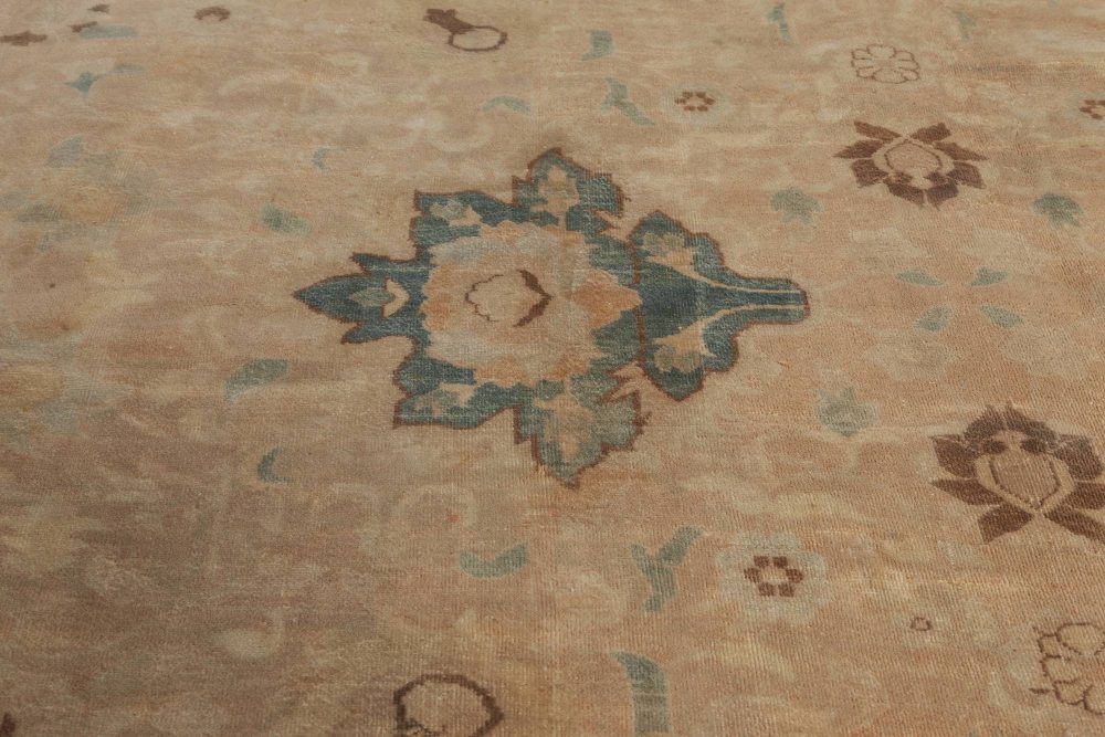 Oversized Vintage Indian Botanic Hand Knotted Wool Rug BB5280