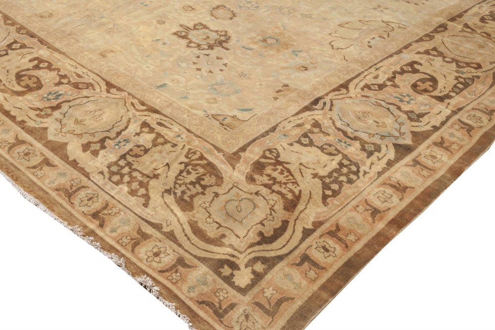 Oversized Vintage Indian Botanic Hand Knotted Wool Rug BB5280