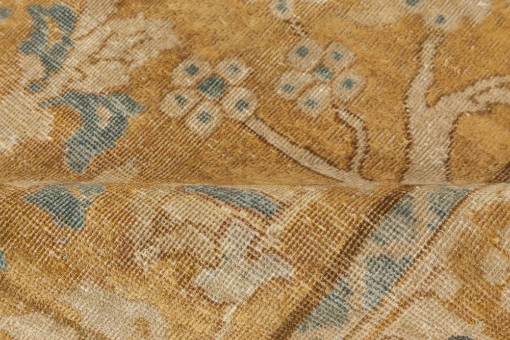 Authentic Indian Animal Design, Orange, Handmade Wool Carpet BB3159