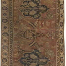 Antique Floral Allover Warm Tan Hand-Knotted Wool Runner – Circa 17Th Century Cairene BB3402