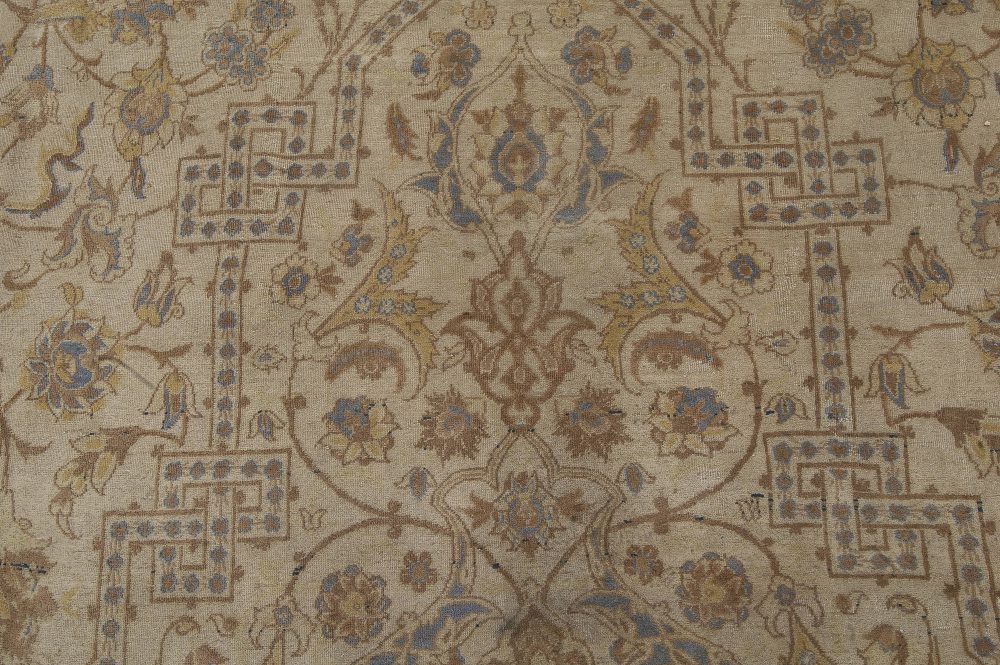 Antique Persian Kashan Botanic Rug BB2998