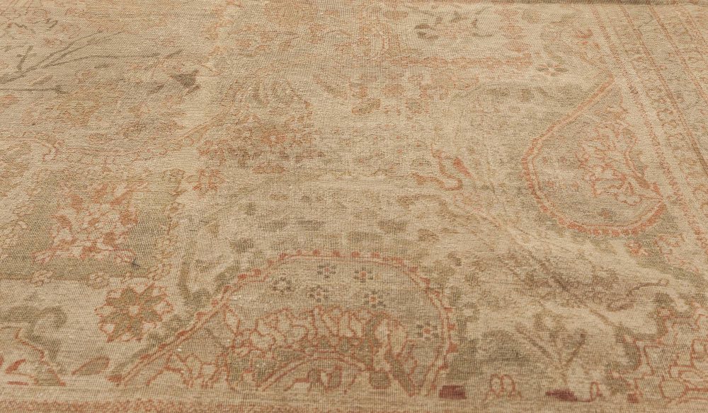 Fine Antique Persian Kashan Handmade Wool Rug BB4452