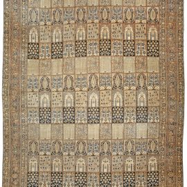 Antique Kirman Persian Allover Warm Tan Hand-Knotted Wool Carpet – Circa 1880 BB3671