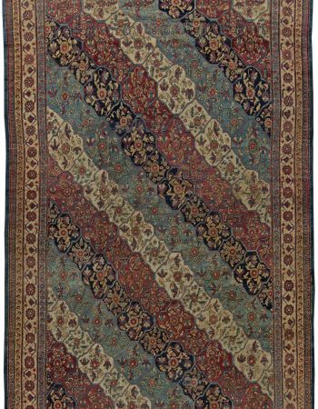 Antique Tabriz Persian Floral Allover Navy Blue Hand-Knotted Wool Carpet – Circa 1900 BB8776 Antique Tabriz Persian Floral Allover Navy Blue Hand-Knotted Wool Carpet – Circa 1900 BB8776