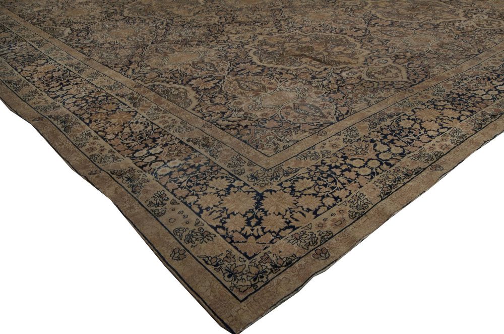 One-of-a-kind Antique Persian Kirman Brown Rug BB1790