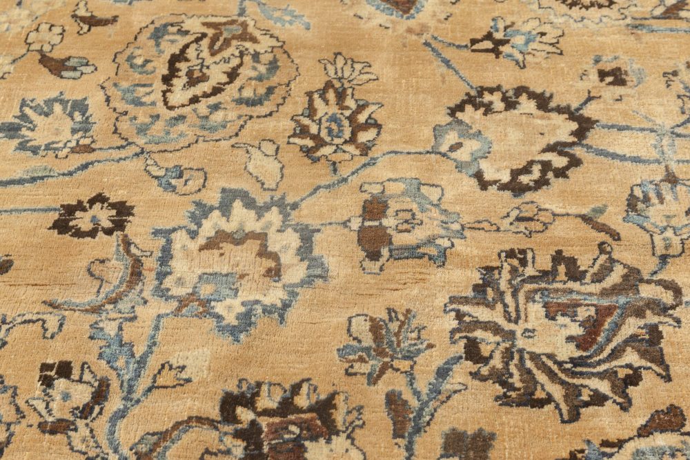 Antique Persian Meshad Blue, Beige, Brown Handmade Wool Rug BB4000