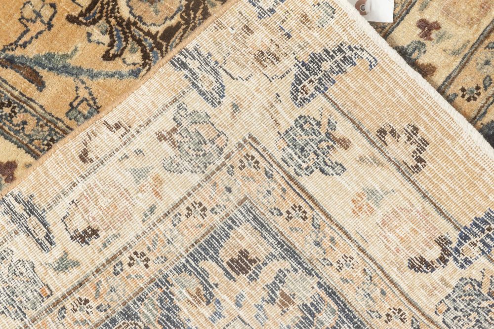 Antique Persian Meshad Blue, Beige, Brown Handmade Wool Rug BB4000