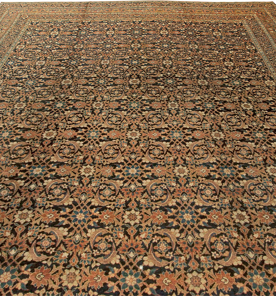 Oversized Antique Persian Meshad Handmade Wool Rug BB5934