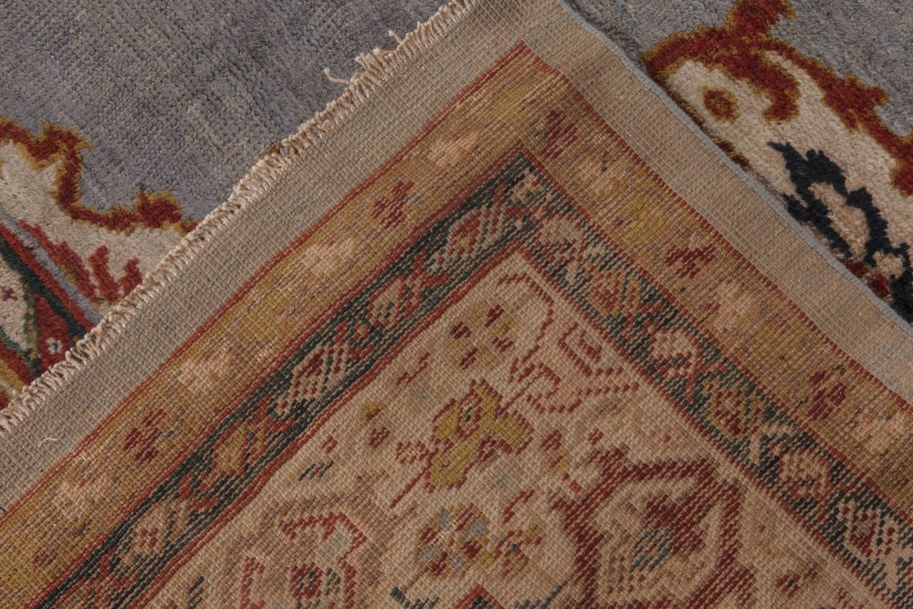 Antique Persian Sultanabad Gray, Beige, Carmine and Copper Handwoven Wool Rug BB6484