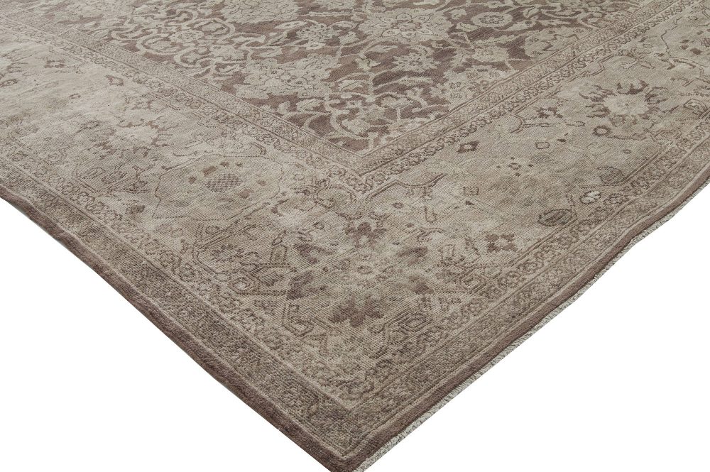 Fine Antique Persian Sultanabad Brown Handmade Wool Rug BB5948