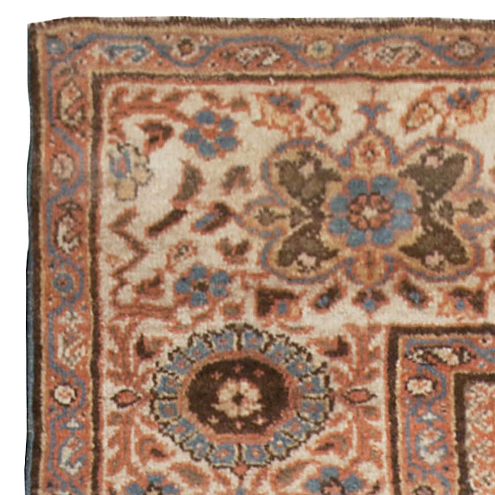 Antique Persian Sultanabad Beige Bold Handmade Wool Rug BB4986