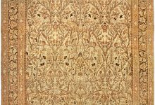 19th Century Persian Tabriz Beige and Brown Handwoven Wool Rug BB4818