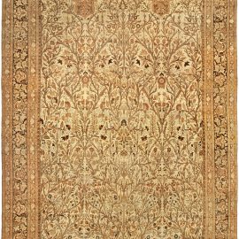 Tabriz Persian Antique Allover Light Beige Hand-Knotted Wool Rug – Circa 1880 BB4818
