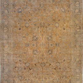 Fine Antique Persian Tabriz Botanic Handmade Wool Rug BB3863