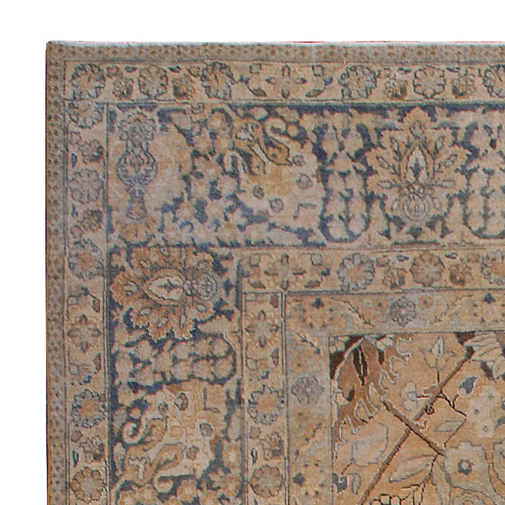Fine Antique Persian Tabriz Botanic Handmade Wool Rug BB3863