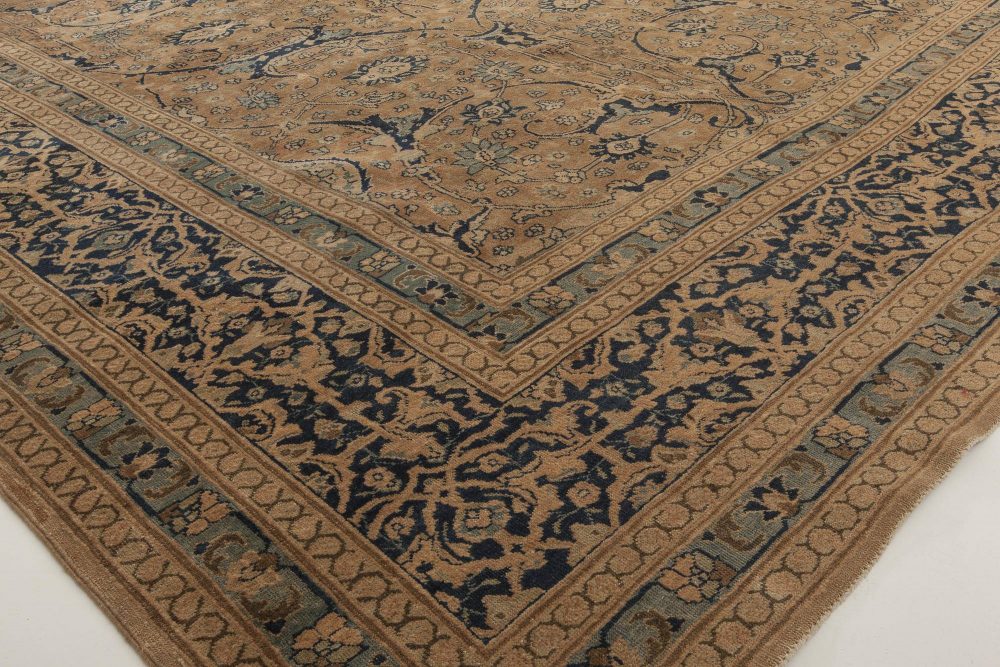 Antique Persian Tabriz Camel Handmade Wool Rug BB4671