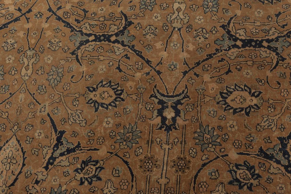 Antique Persian Tabriz Camel Handmade Wool Rug BB4671