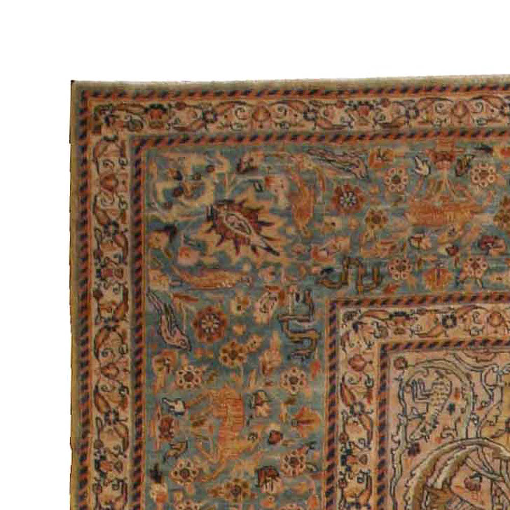 Authentic Late 19th Century Persian Tabriz Handmade Wool Rug BB2575