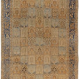 Antique Tabriz Persian Allover Warm Tan Hand-Knotted Wool Rug – Circa 1880 BB1625