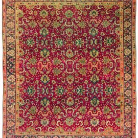 Early 20th Century Turkish Hereke Purple and Green Handwoven Wool Rug BB3567