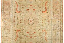 Antique Turkish Oushak Beige Botanic Rug BB3419