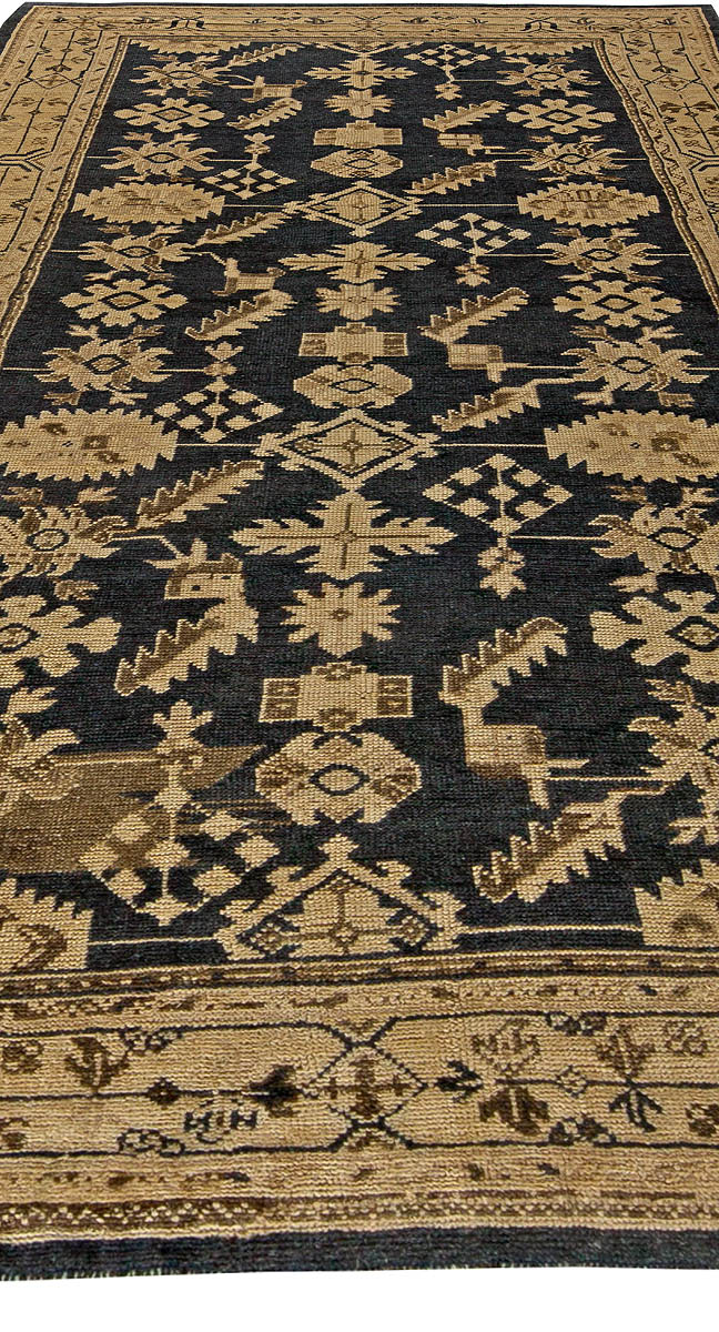Early 20th Century Turkish Oushak Botanic Handmade Wool Rug BB5859