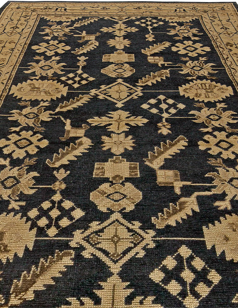 Early 20th Century Turkish Oushak Botanic Handmade Wool Rug BB5859