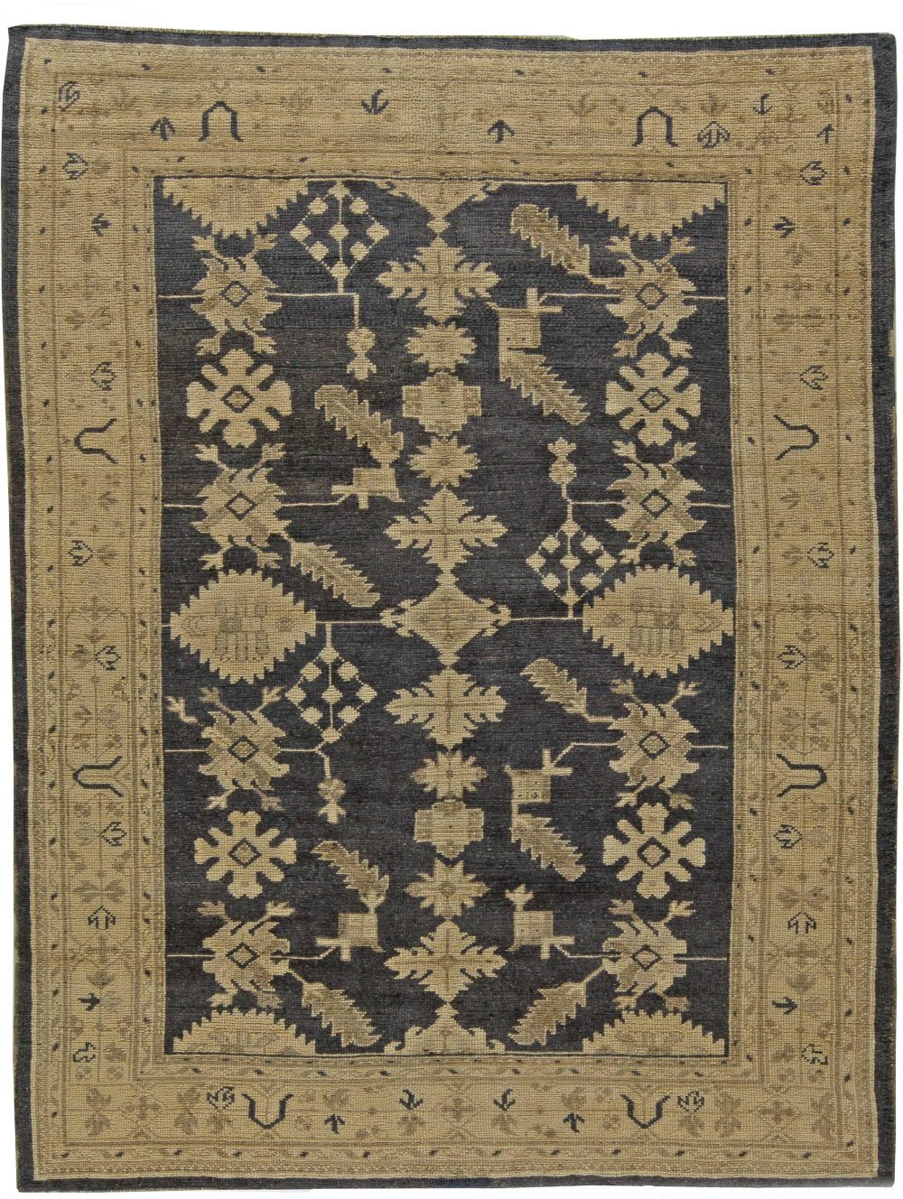 Early 20th Century Turkish Oushak Handmade Rug BB5858