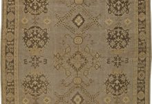 Early 20th Century Turkish Oushak Brown and Beige Handmade Wool Rug BB5861