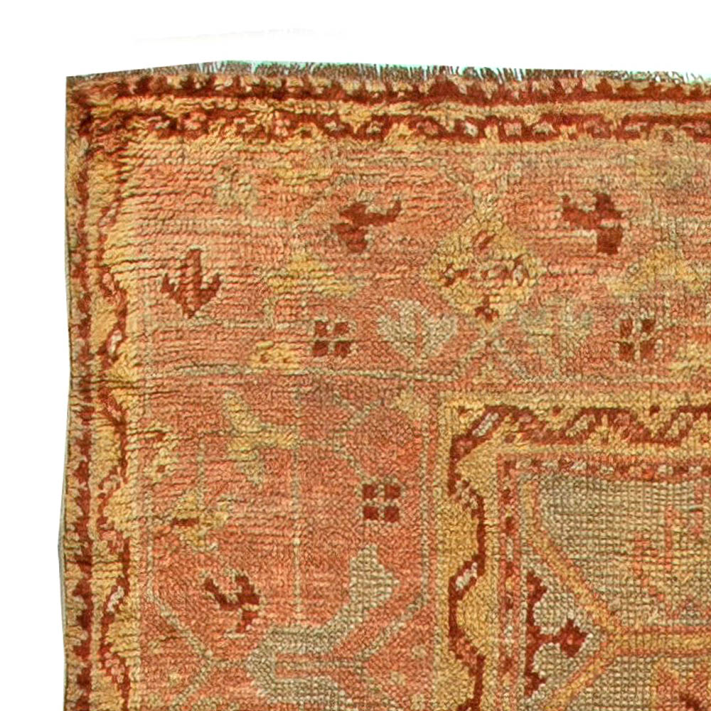 One-of-a-kind Vintage Turkish Oushak Handwoven Wool Rug BB5915