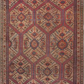 Oushak Turkish Antique Allover Warm Tan Hand-Knotted Wool Carpet – Circa 1820 BB4185