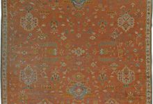 Authentic Turkish Oushak Rug (Size Adjusted) in Red, Orange and Blue Shades BB5531