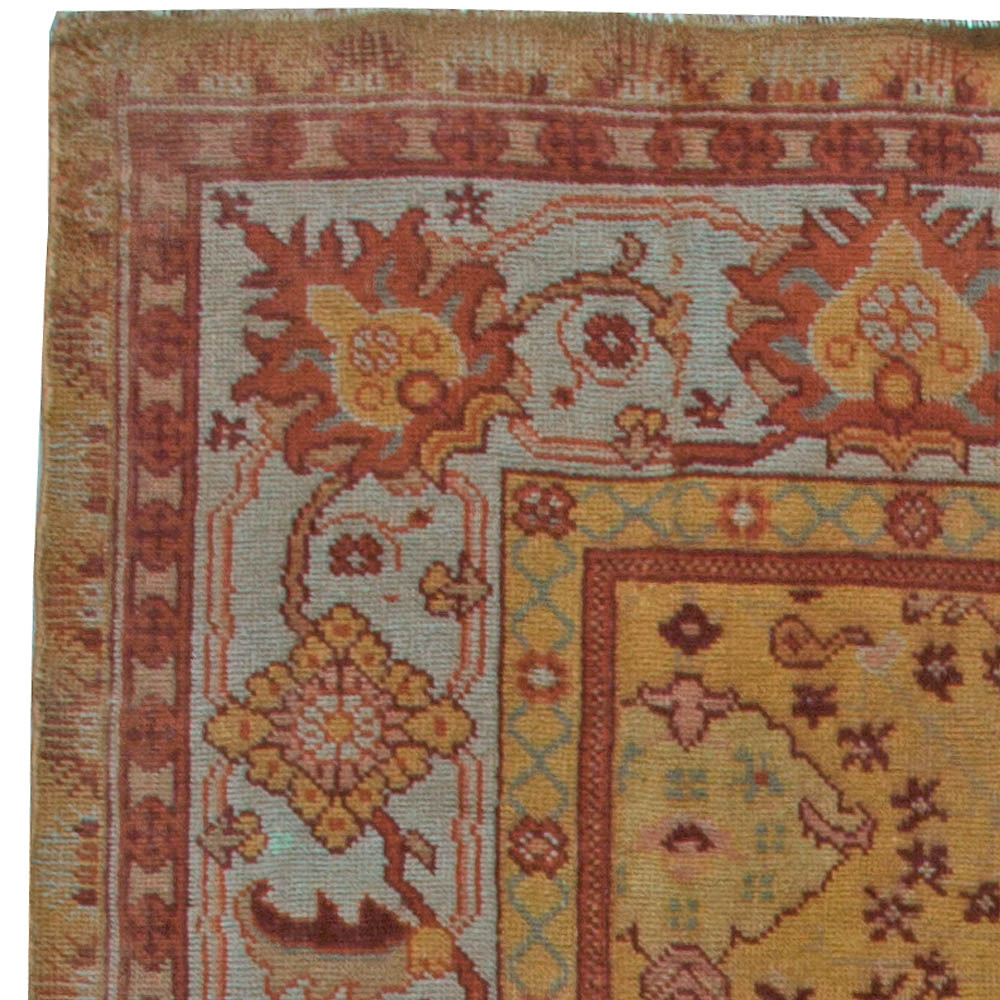 Early 20th Century Turkish Oushak Handmade Wool Rug BB5489